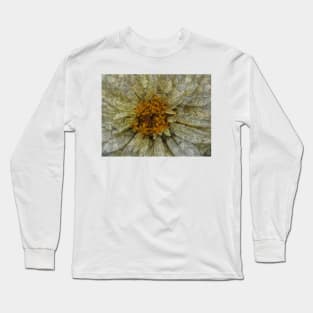 zinnia flower bloom in delicate white floral fantasy Long Sleeve T-Shirt